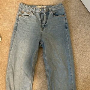 Top Shop Light Washed Straight Jeans W25